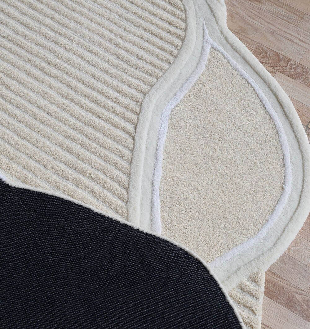 Ivory Drift – Sculpted Wool Rug