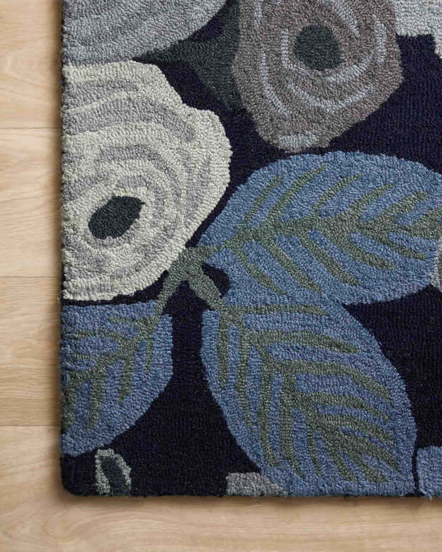 Blue Garden Party Floral Hand Tufted Rug