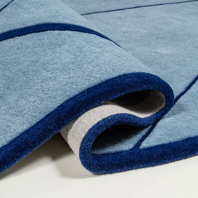 Damia Blue Abstract Wool Rug