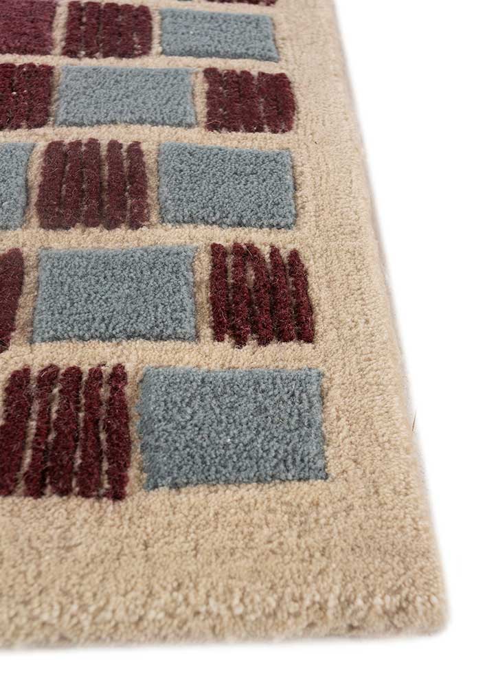 Milky Blue & Linen White Hand-Tufted Rug