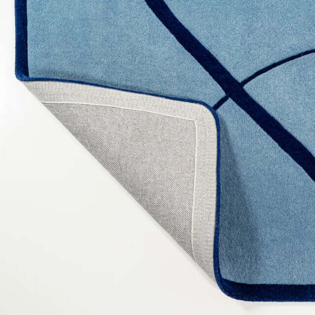 Damia Blue Abstract Wool Rug