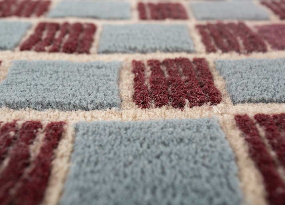 Milky Blue & Linen White Hand-Tufted Rug