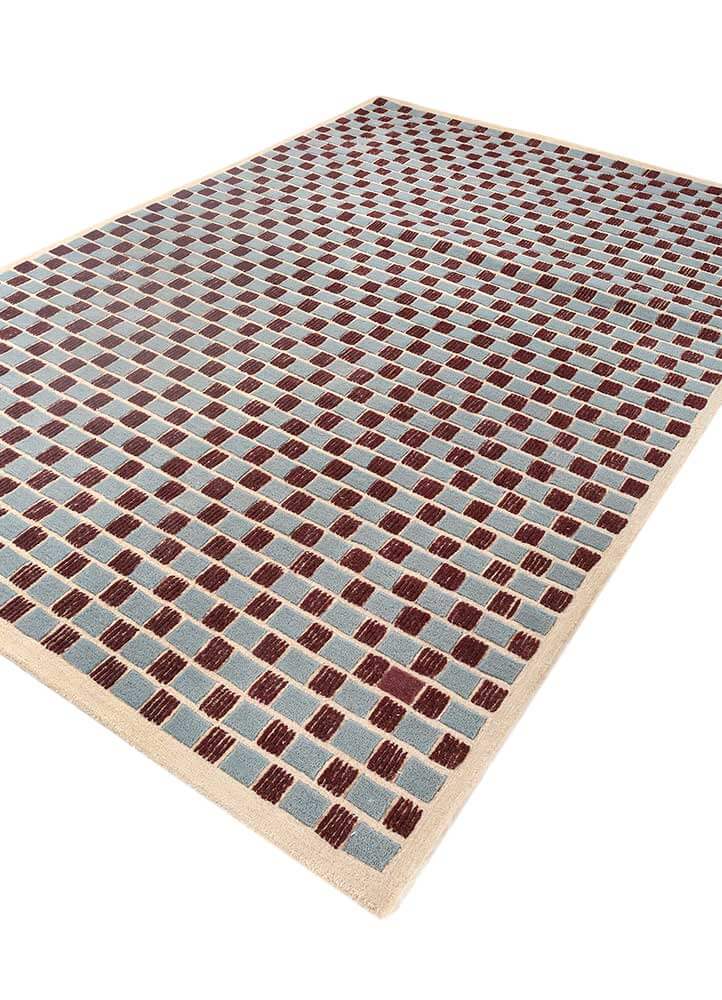 Milky Blue & Linen White Hand-Tufted Rug