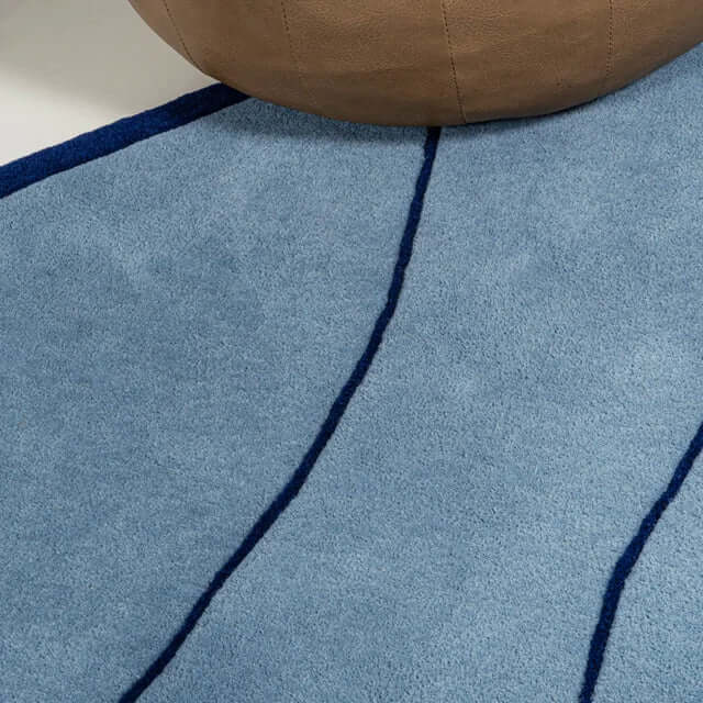 Damia Blue Abstract Wool Rug