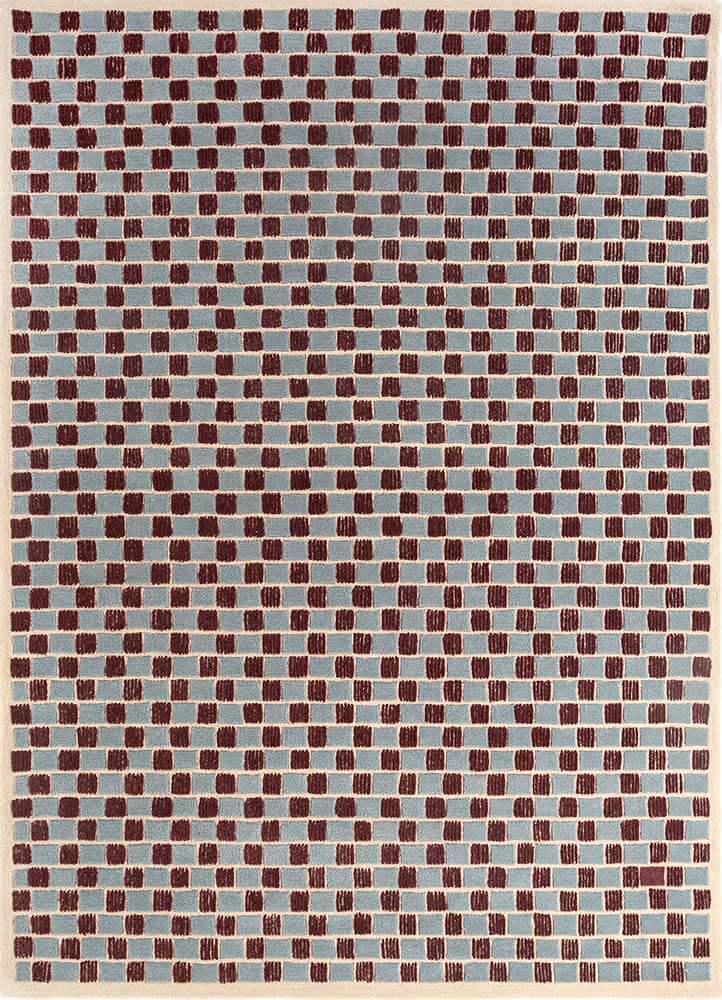 Milky Blue & Linen White Hand-Tufted Rug