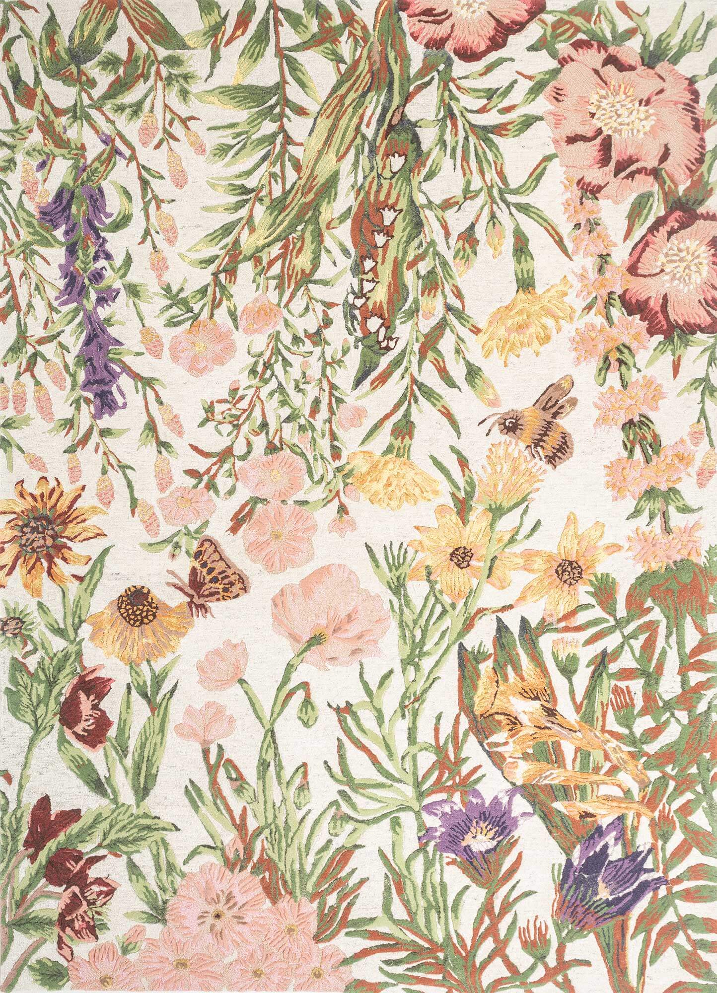 Treetop hand-tufted rug featuring vibrant floral and tropical design in wool and viscose for modern home decor.
